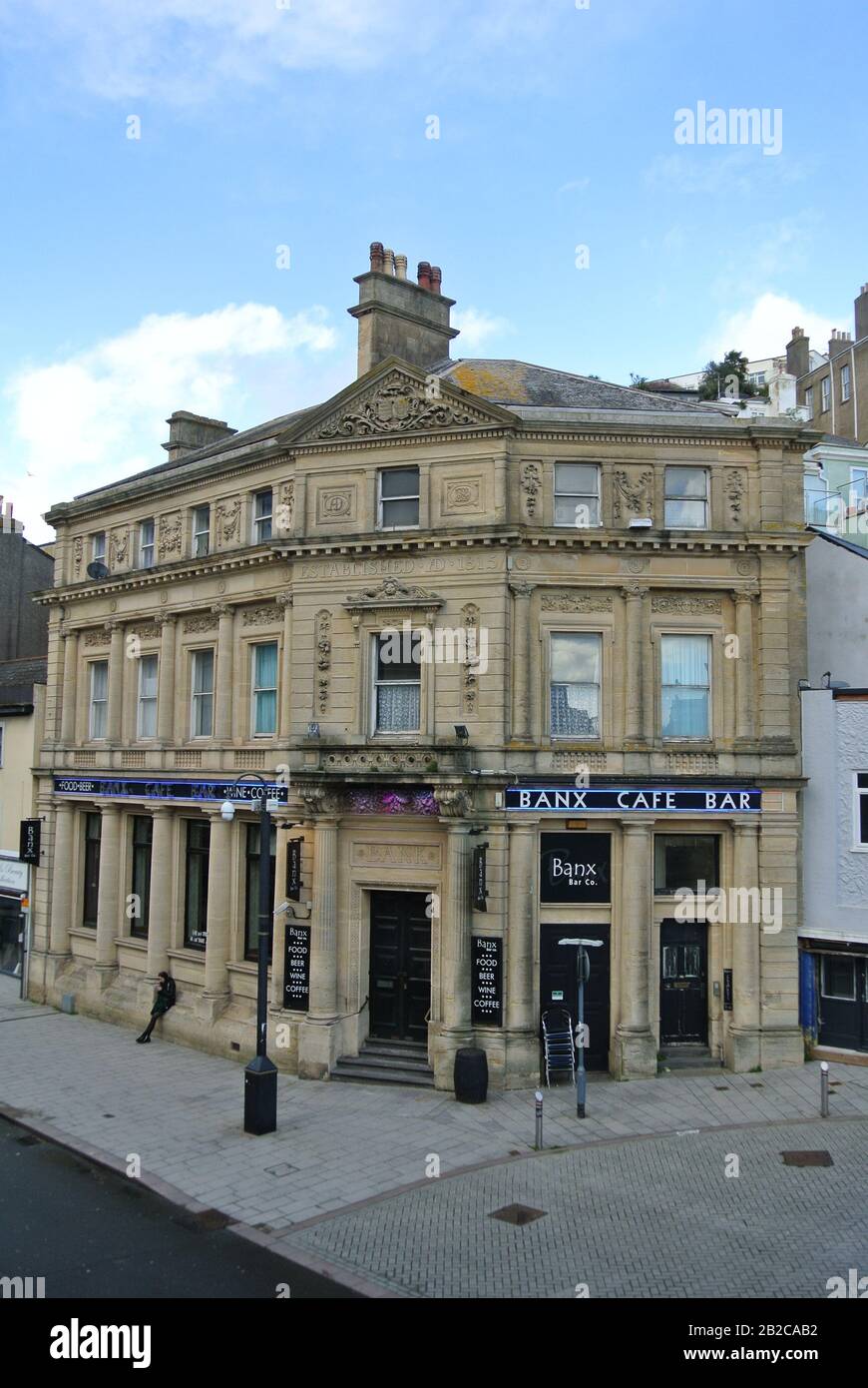 The Banx Cafe Bar, Fleet Street, Torquay, Devon, Angleterre, Royaume-Uni. Banque D'Images