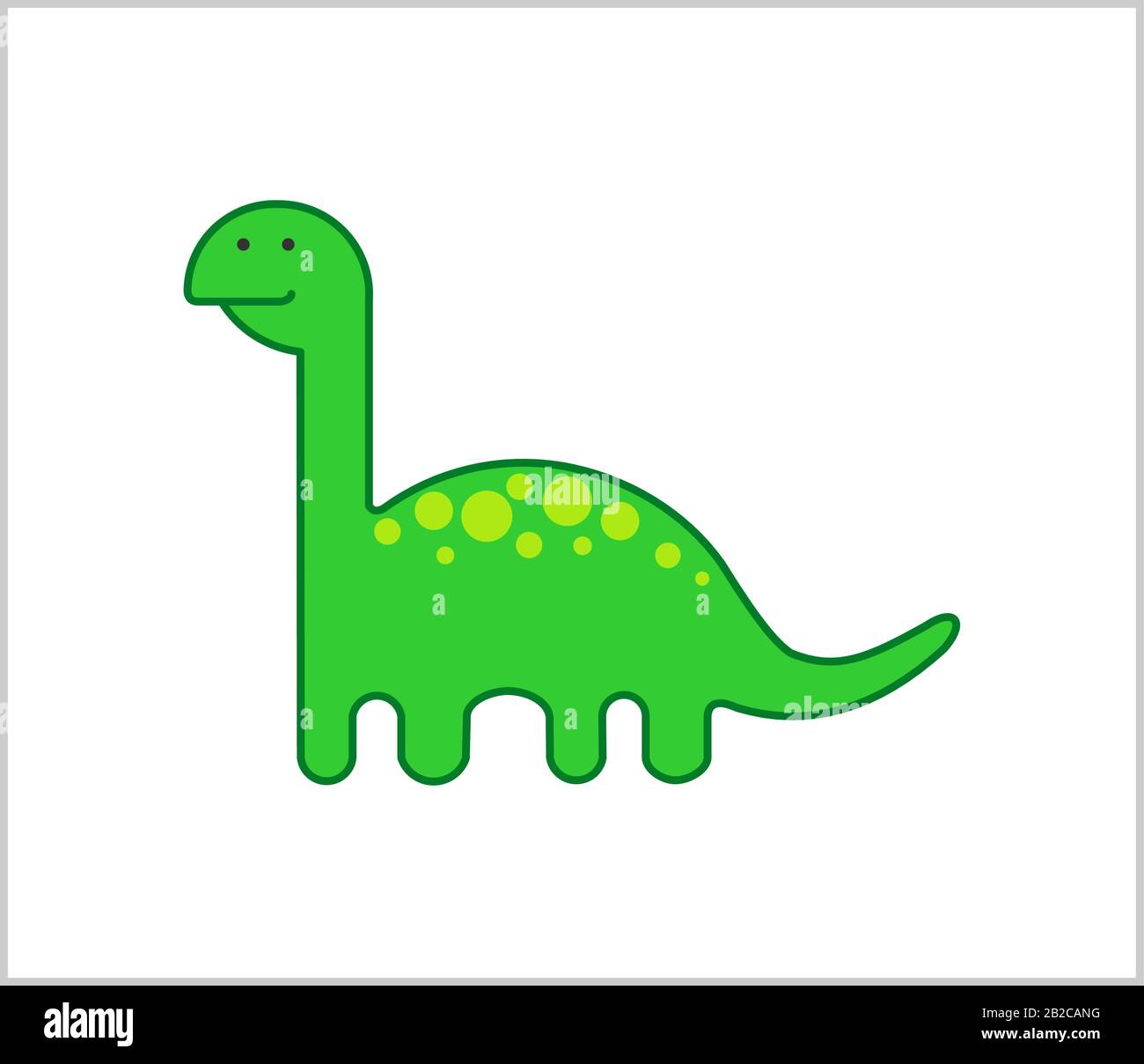 Joli dinosaure Herbivore à col long, Dino à col long. Diplodocus, Brachiosaurus, Brontosaurus. Pour L'Impression. Image vectorielle plate moderne isolée activée Illustration de Vecteur