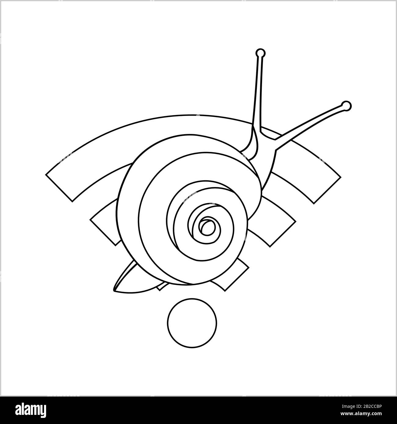 Contour Snail Sur Le Signe Wi-Fi, Pour Colorer. Vitesse Internet Lente. Symbole De Lenteur. Illustration vectorielle plate moderne sur fond blanc. Illustration de Vecteur