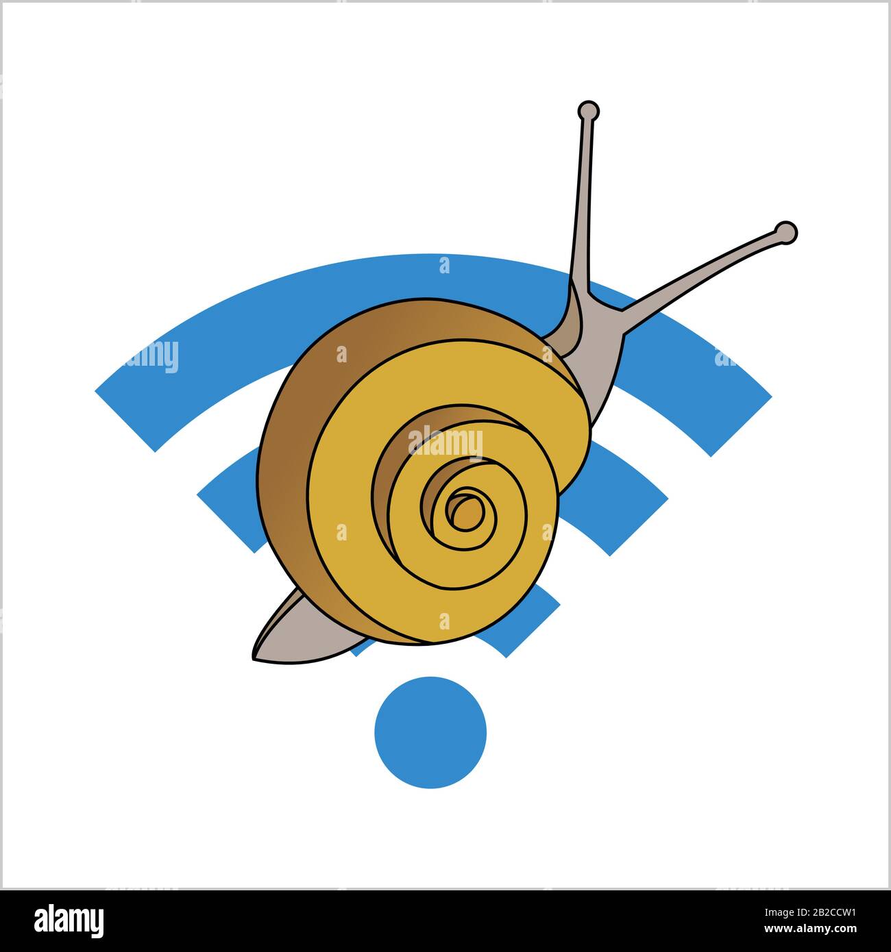 Accrocs Sur La Connexion Wi-Fi. Vitesse Internet Lente. Symbole De Lenteur. Illustration vectorielle plate moderne sur fond blanc. Illustration de Vecteur