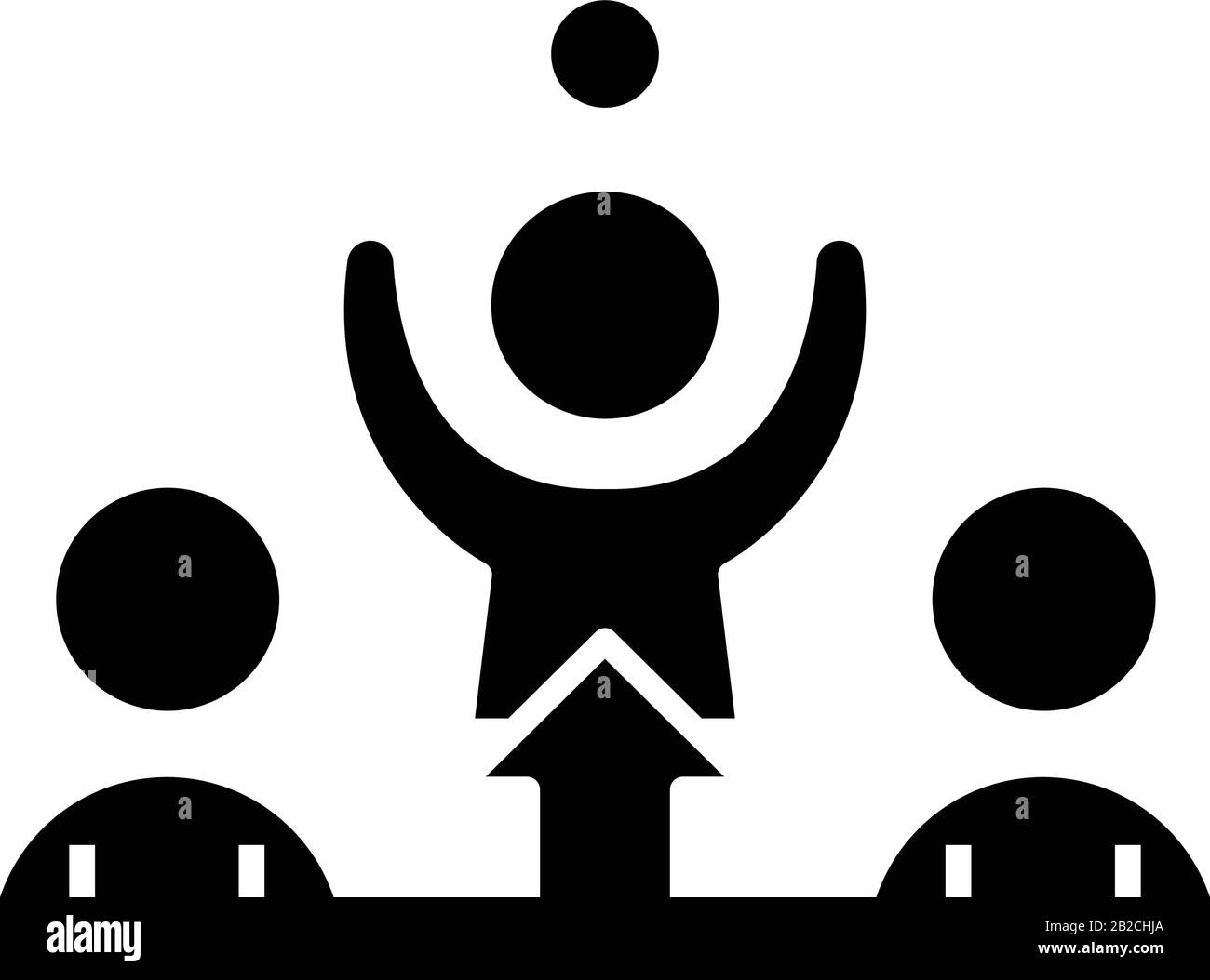 Icône noire du générateur d'idées, illustration conceptuelle, symbole plat vectoriel, signe glyphe. Illustration de Vecteur