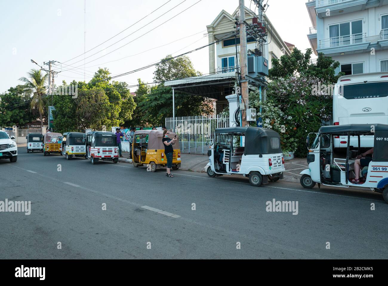 Rue À Kratie, Cambodge, Asie Banque D'Images