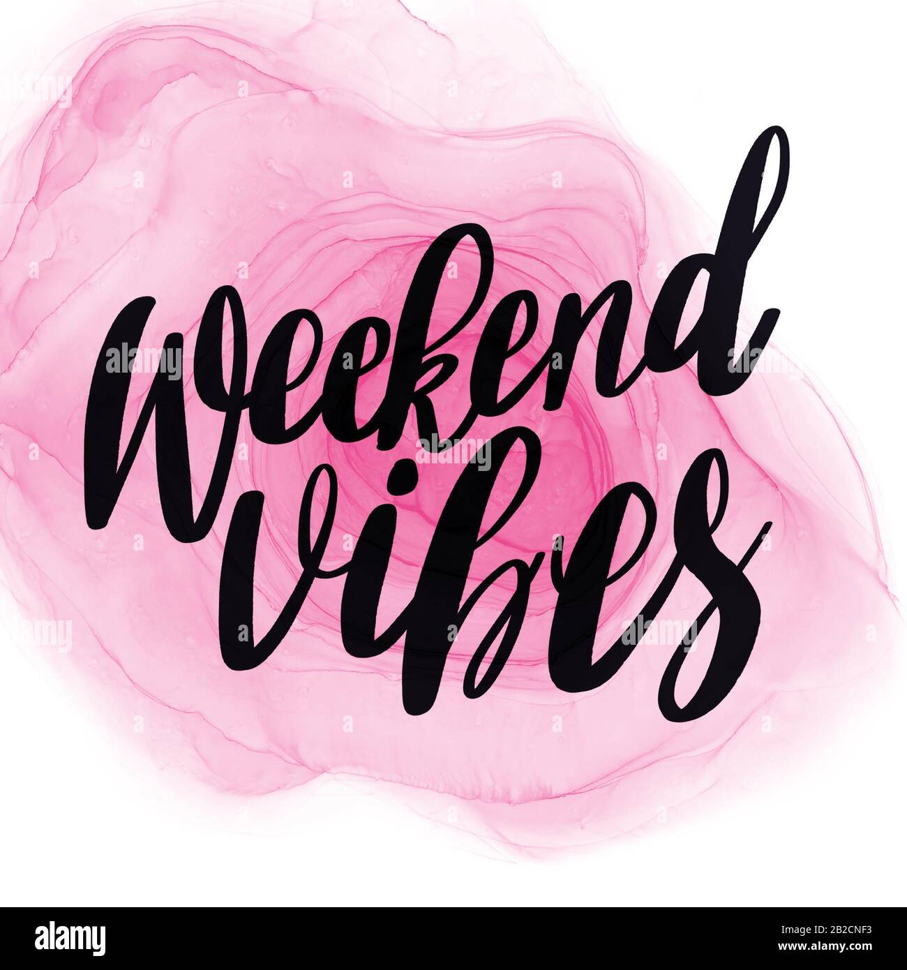 Citation Inspiree Avec Peinture Abstraite Vibes Week End Photo Stock Alamy
