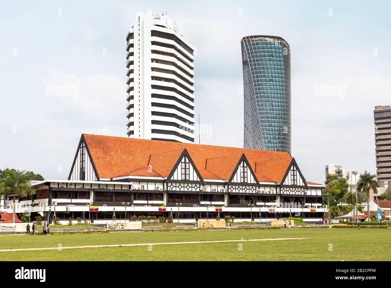 Pavillon de cricket d'origine sur la place Merdeka, sur le terrain de cricket où jouerait l'équipe coloniale britannique Banque D'Images
