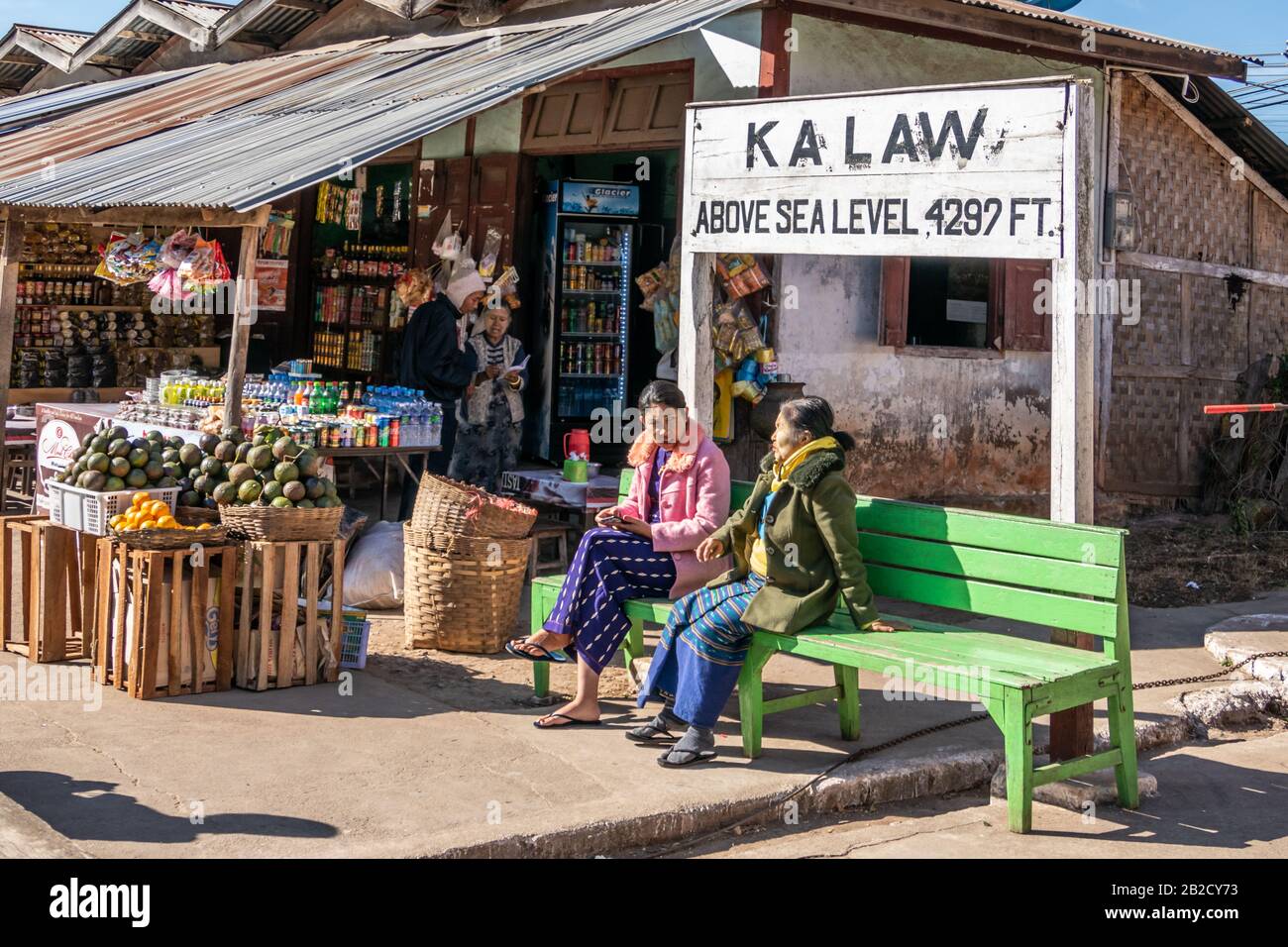 Kalaw, MYANMAR - 20 JANVIER 2020: Gare de kalaw dans le canton de Kalaw dans le district de Taunggyi, État Shan, Myanmar Banque D'Images