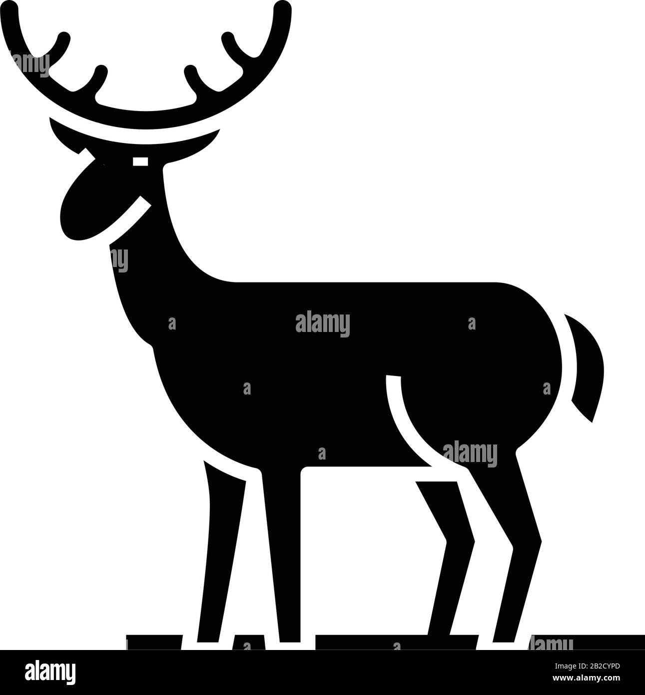 Icône noire de cerf magique, illustration conceptuelle, symbole plat vectoriel, signe glyphe. Illustration de Vecteur