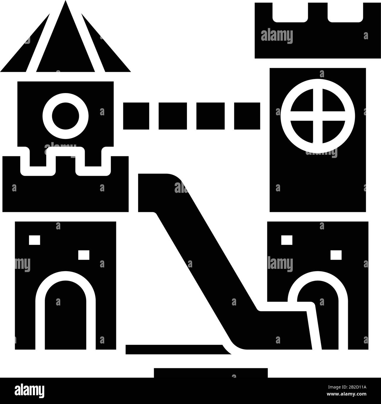 Icône noire de divertissement pour enfants, illustration de concept, symbole vectoriel plat, signe glyphe. Illustration de Vecteur