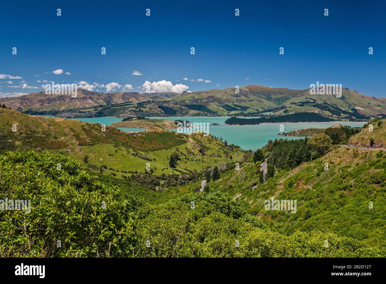 Port De Lyttleton, Vue Depuis Summit Road, Près De Christchurch, Île Du Sud, Nouvelle-Zélande Banque D'Images
