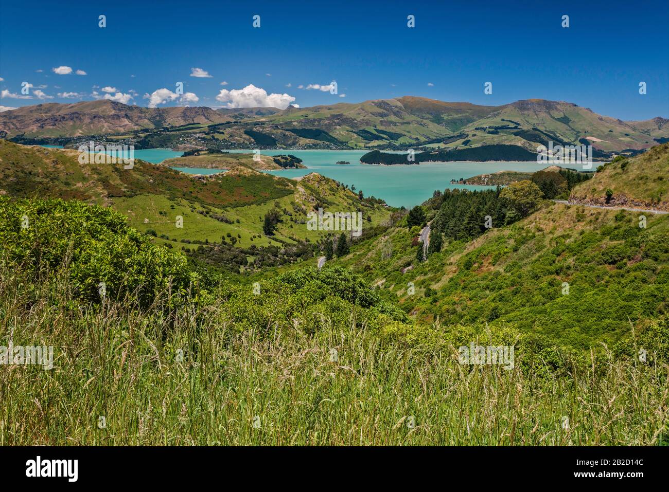 Port De Lyttleton, Vue Depuis Summit Road, Près De Christchurch, Île Du Sud, Nouvelle-Zélande Banque D'Images