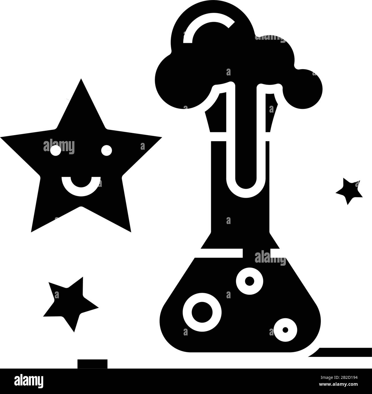Icône noire Magic Decision, illustration conceptuelle, symbole vectoriel plat, signe glyphe. Illustration de Vecteur