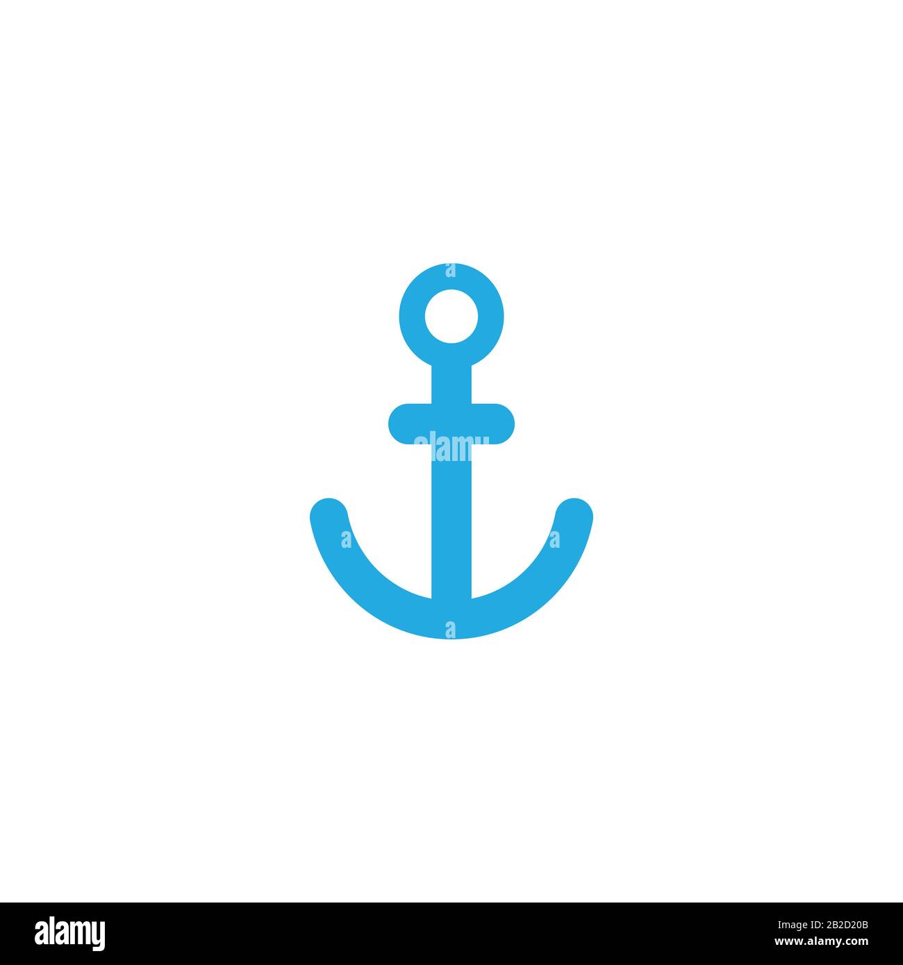 Ancrage Bleu nautique isolé sur fond blanc. Symbole du logo vectoriel d'ancre marine océan mer illustration du bateau symbole Illustration de Vecteur