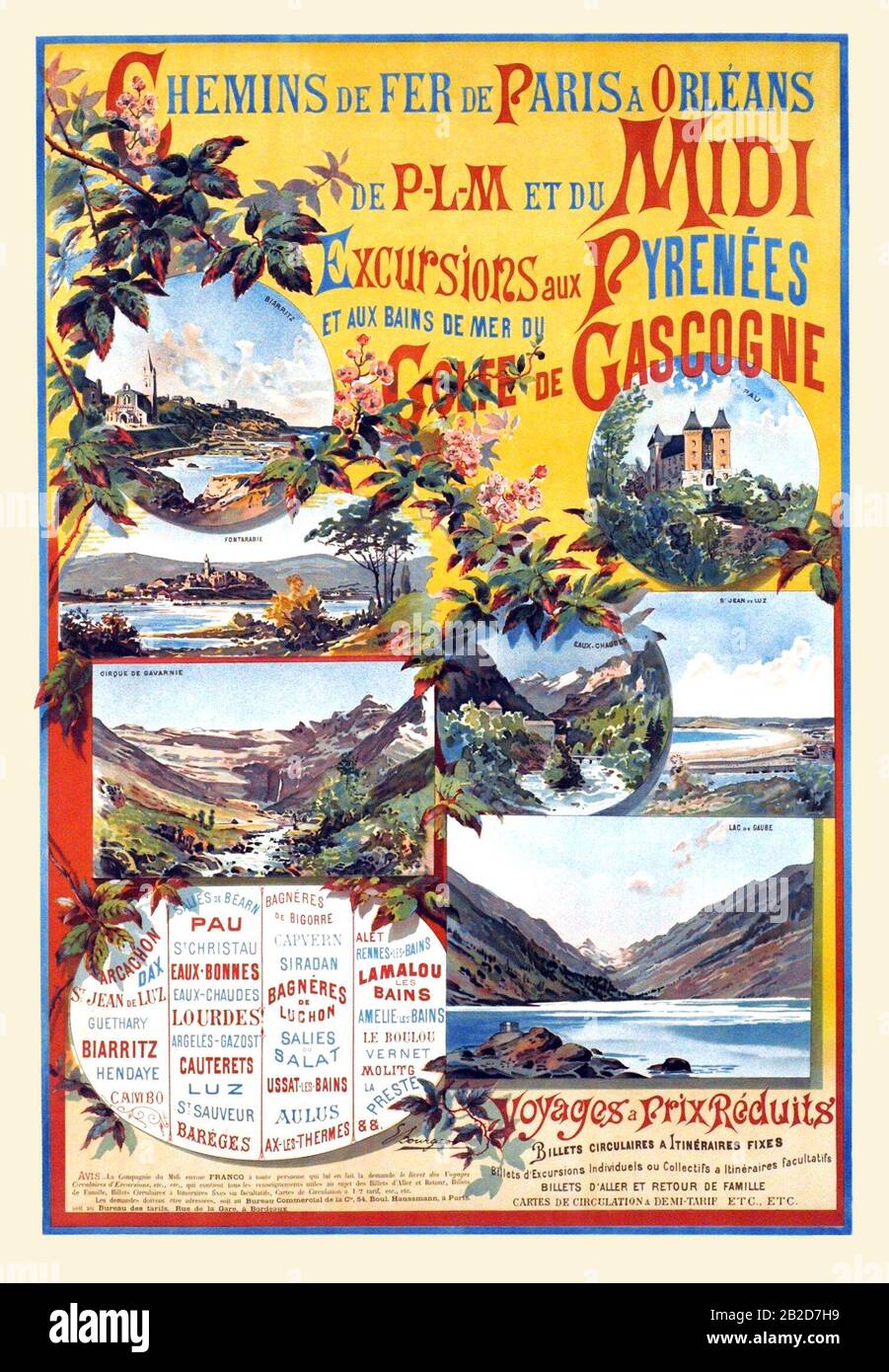 Affiche chemin de fer PLM Paray-le-Monial 
