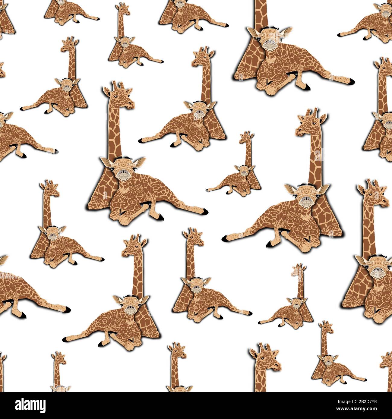 Mignonne Et Girafe Pour Bebe Modele D Animaux Sans Soudure Imprime Faune Illustration Photo Stock Alamy