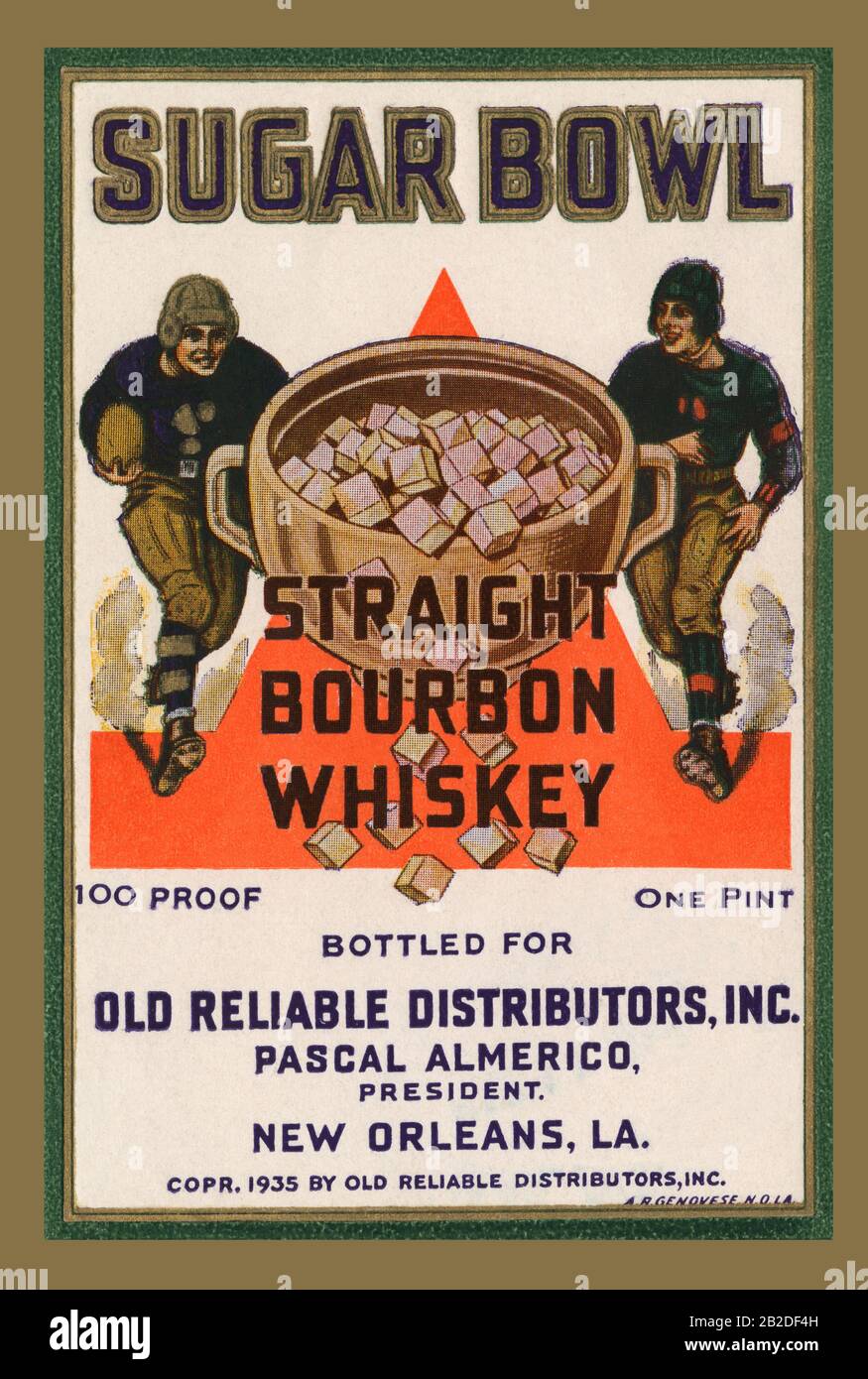 Whiskey Bourbon Droit Sugar Bowl Banque D'Images