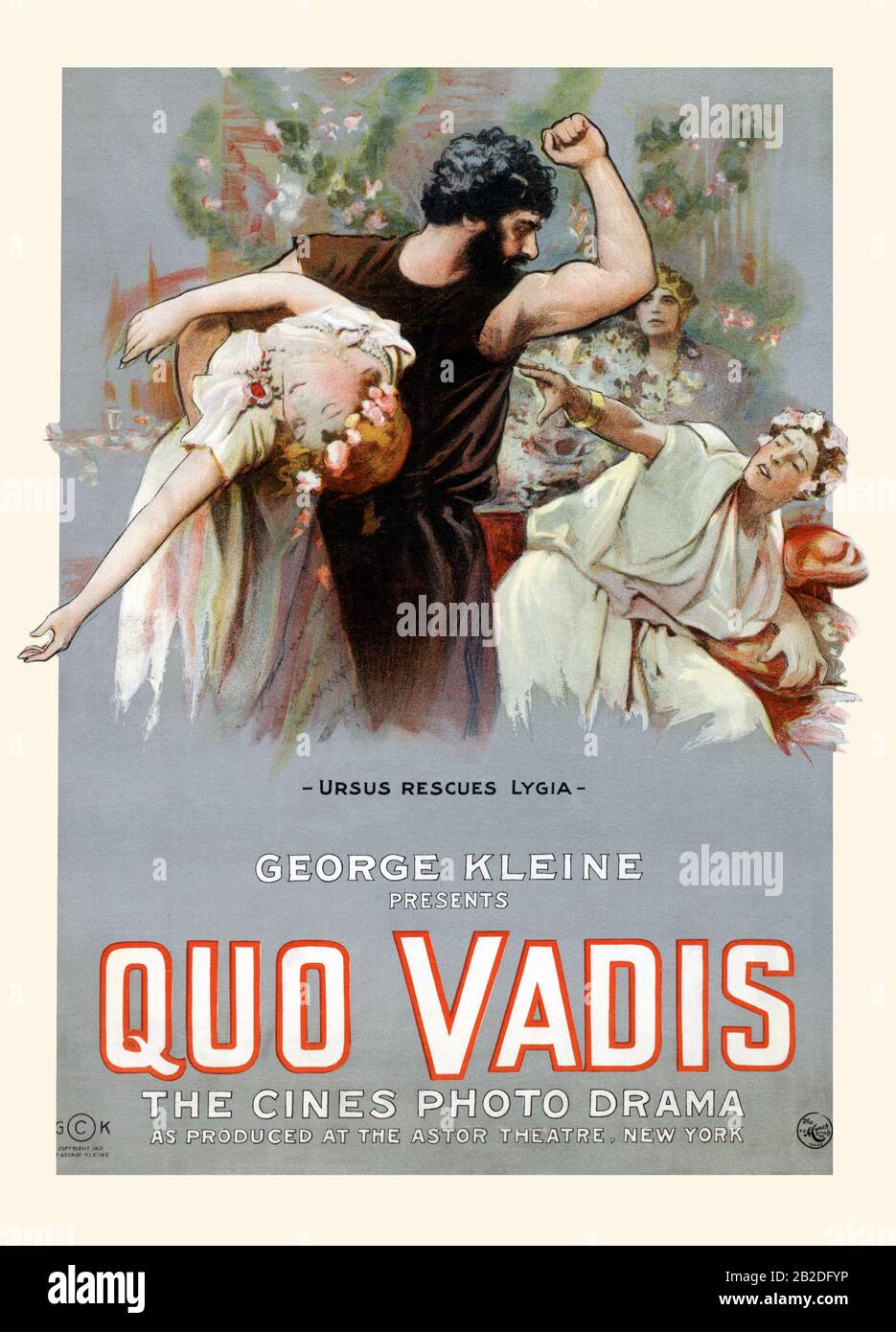 Quo Vadis Ursus rescues Lygia. Banque D'Images