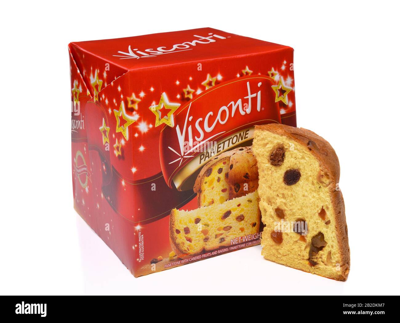 Irvine, CALIFORNIE - DECENBER 17,M 2017: Visconti Panettone avec coin. Un pain sucré italien aux fruits confits, généralement préparé pour Christm Banque D'Images