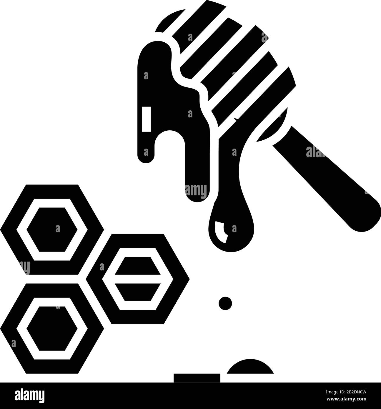 Icône noire miel, illustration conceptuelle, symbole plat vectoriel, signe glyphe. Illustration de Vecteur