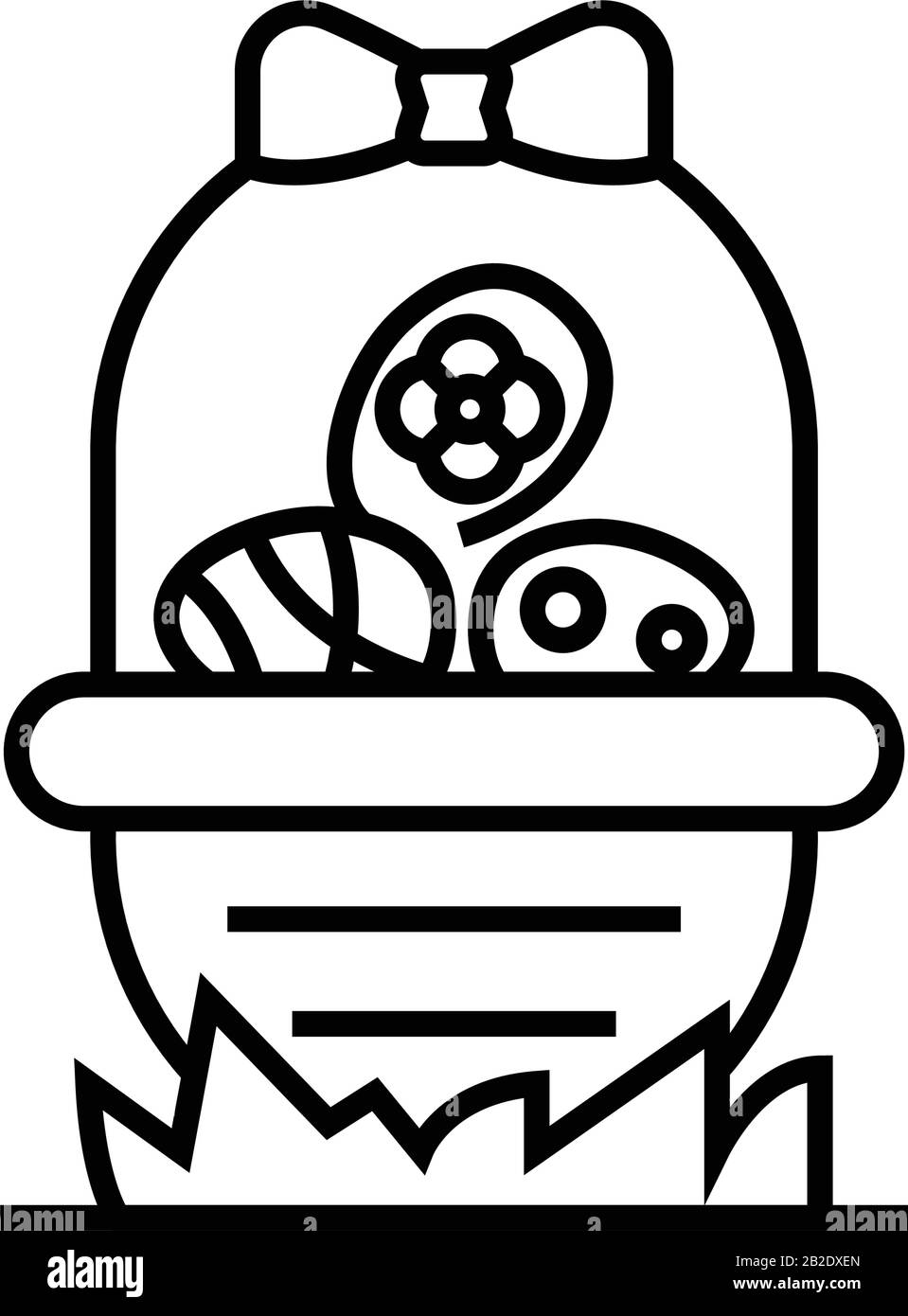 Icône de ligne de panier souvenirs, signe de concept, illustration vectorielle de contour, symbole linéaire. Illustration de Vecteur