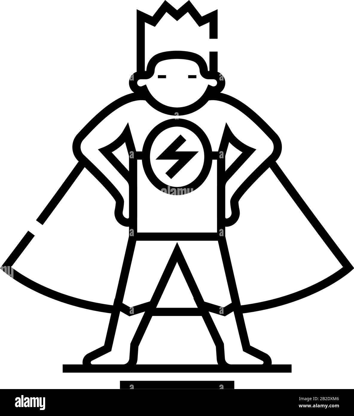 Icône de ligne Superman, signe concept, illustration vectorielle, symbole linéaire. Illustration de Vecteur