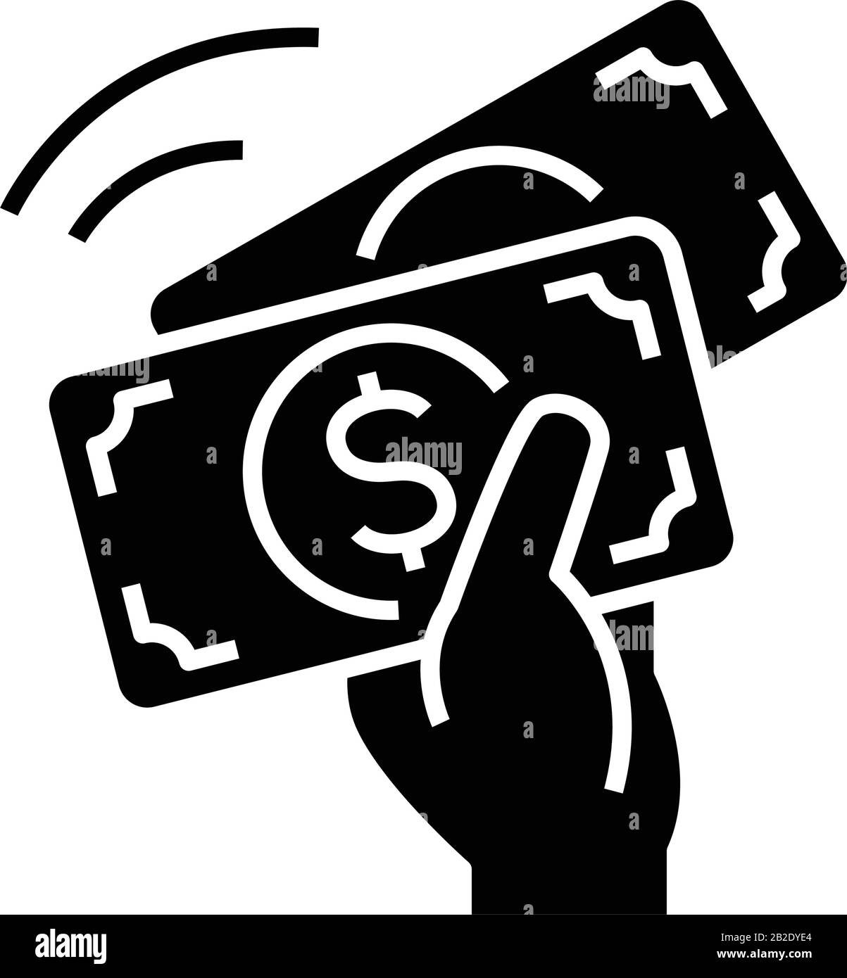 Icône noire de revenu, illustration de concept, symbole vectoriel plat, signe glyphe. Illustration de Vecteur