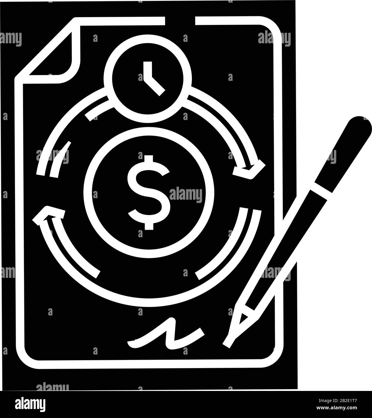 Icône noire du régime de revenu, illustration du concept, symbole vectoriel plat, signe glyphe. Illustration de Vecteur