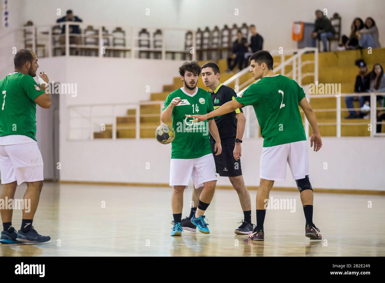 Viana do Castelo, Portugal - 15 février 2020: A.D.Afiquense joueur en action contre CPN, jeu comptant pour le championnat national 3ème division. Banque D'Images