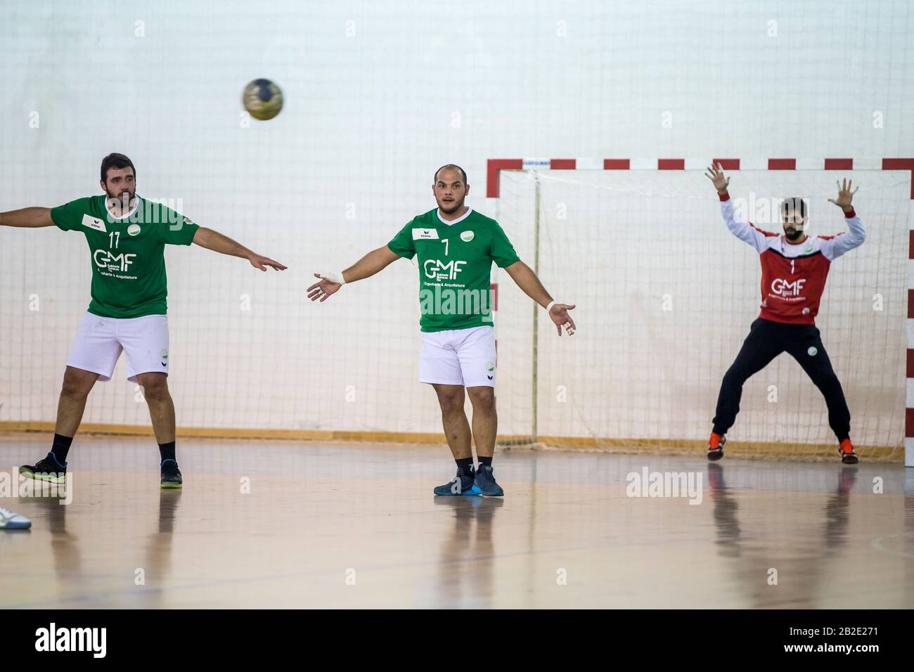 Viana do Castelo, Portugal - 15 février 2020: A.D.Afiquense joueur en action contre CPN, jeu comptant pour le championnat national 3ème division. Banque D'Images