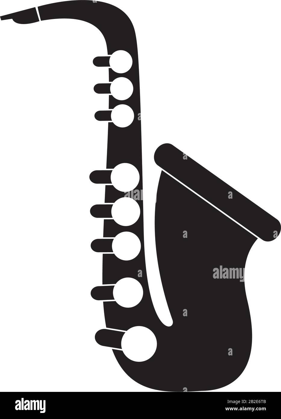 saxophone instrument vent mélodie musique vecteur illustration silhouette icône style Illustration de Vecteur