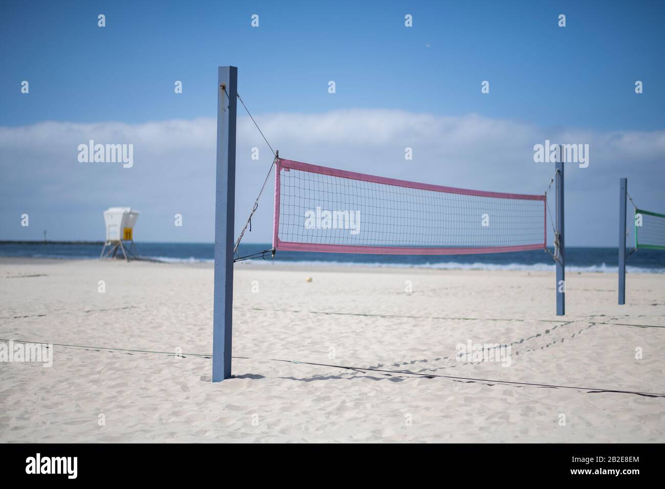 Terrains de Beach volley sur la plage du sud de la Californie Banque D'Images