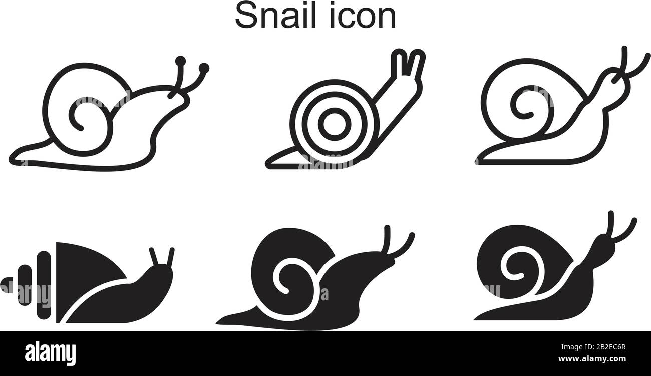 Modèle d'icône d'escargot couleur noire modifiable. Icône représentant un escargot illustration vectorielle plate pour la conception graphique et Web. Illustration de Vecteur