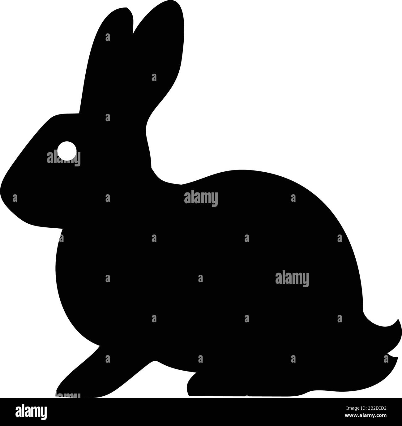 Modèle d'icône Bunny couleur noire modifiable. Symbole d'icône Bunny illustration vectorielle plate pour la conception graphique et Web. Illustration de Vecteur