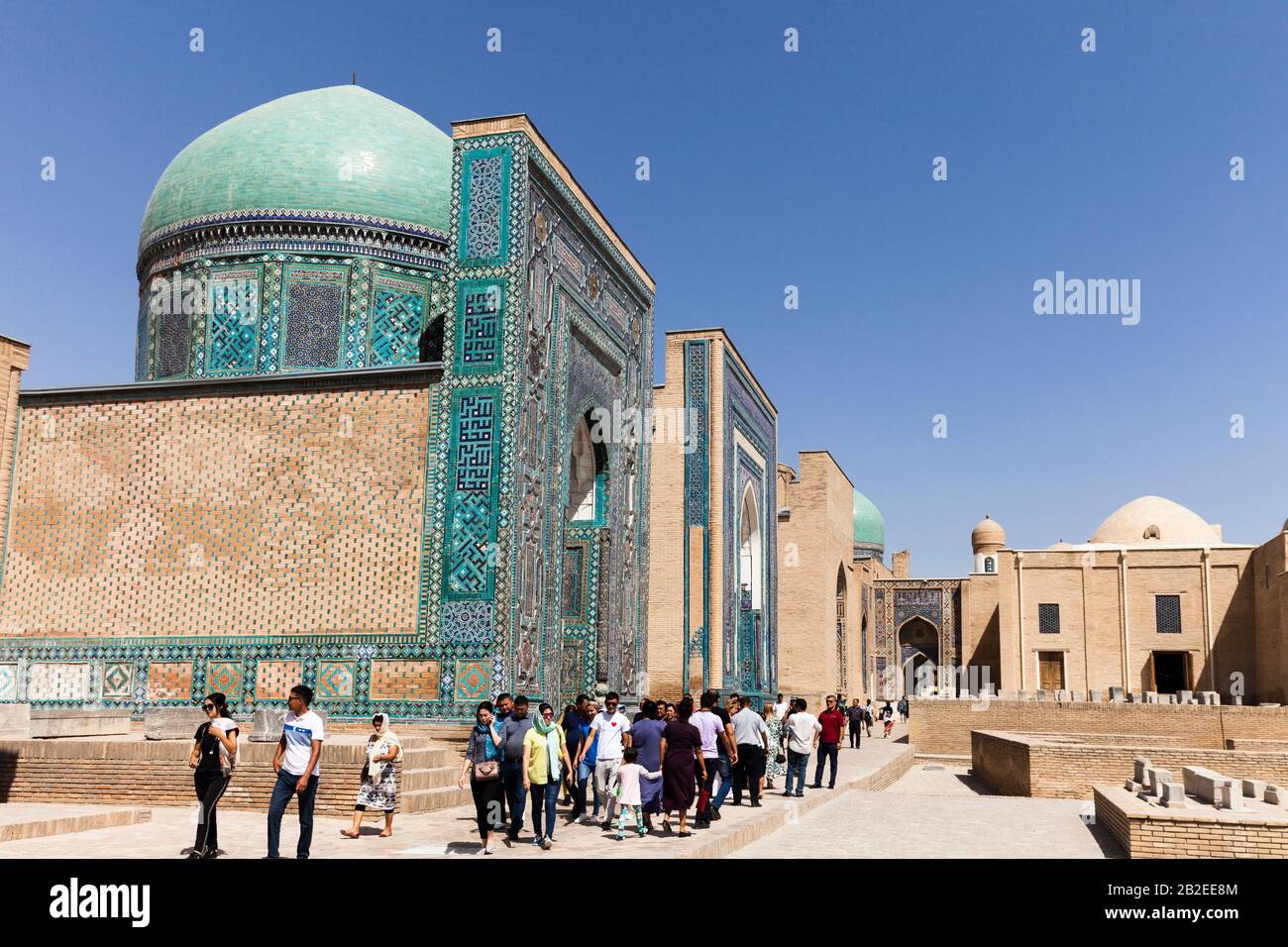 Nécropole Shah-i-Zinda, Tombeaux Shahi Zinda, Samarkand, Ouzbékistan, Asie centrale Banque D'Images