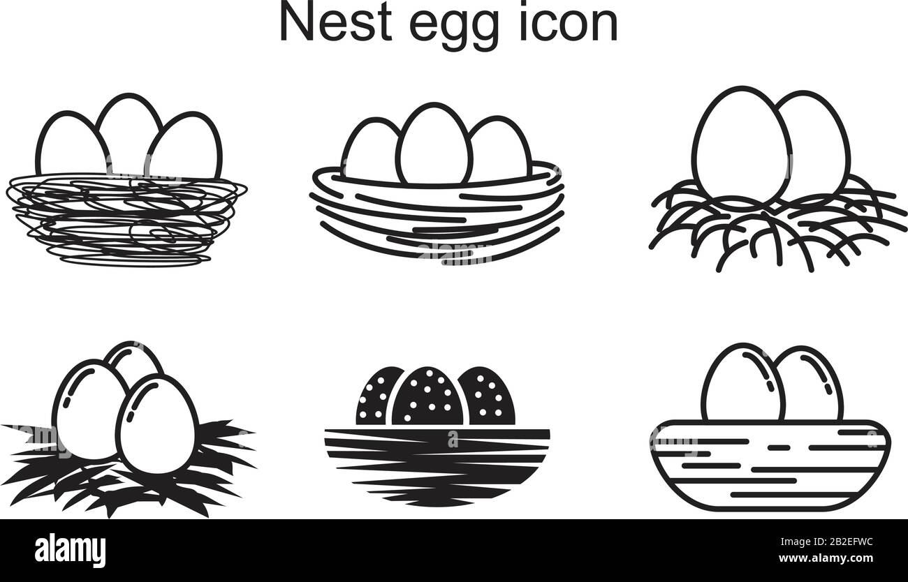 Imbriquez le modèle d'icône d'œuf de couleur noire modifiable. Imbriquez le symbole de l'icône de l'œuf illustration vectorielle plate pour la conception graphique et Web. Illustration de Vecteur