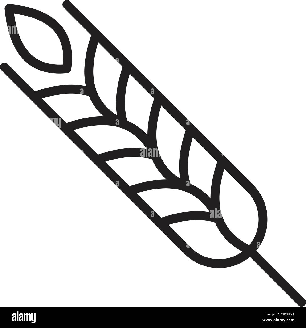 Modèle d'icône EAR of froment, couleur noire modifiable. Symbole de l'oreille de blé illustration vectorielle plate pour la conception graphique et web. Illustration de Vecteur