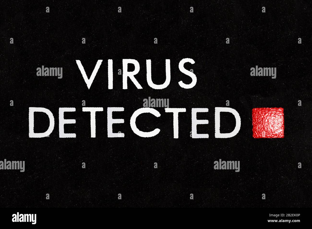Photo macro du voyant virus détecté. Banque D'Images