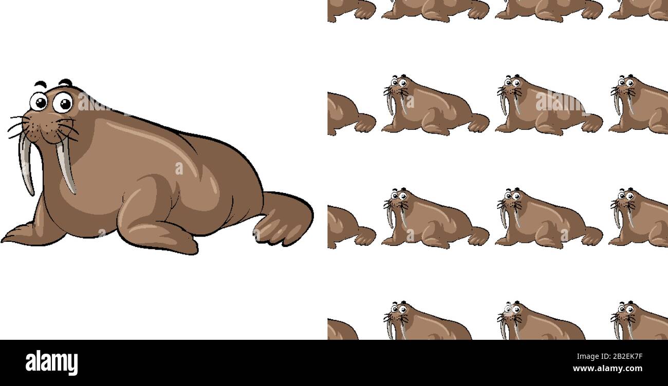 Fond transparent avec mignon design illustration sea lion Illustration de Vecteur