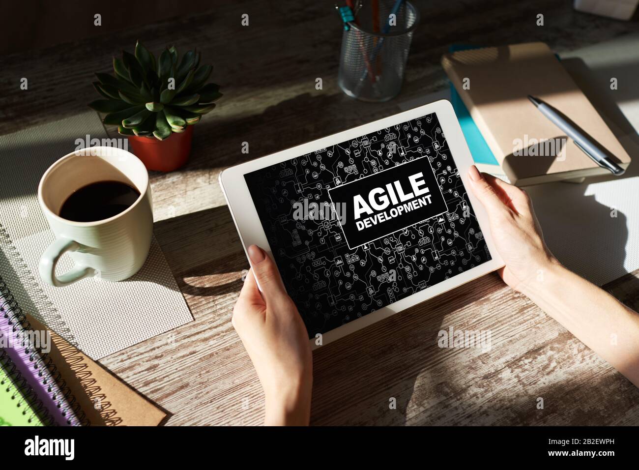 Concept de développement Agile sur l'écran de l'appareil Banque D'Images