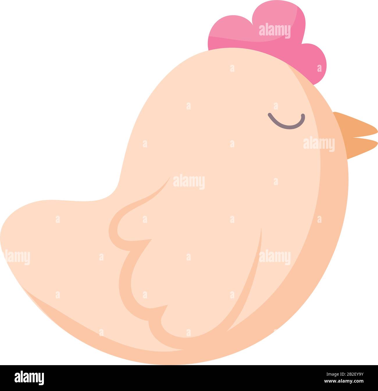 Mignon kawaii poulet dessin animé, zoo animal vie nature personnage enfance et adorable thème illustration vectorielle Illustration de Vecteur