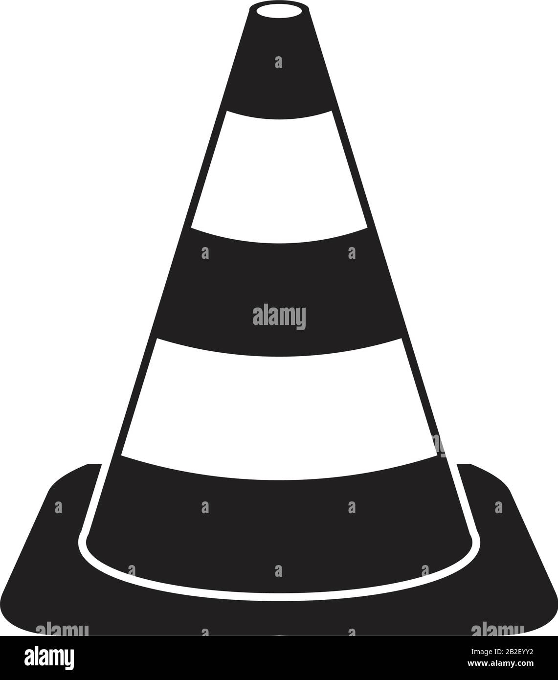 Modèle d'icône de cône de trafic couleur noire modifiable. Icône de cône de trafic illustration vectorielle plate pour la conception graphique et Web. Illustration de Vecteur