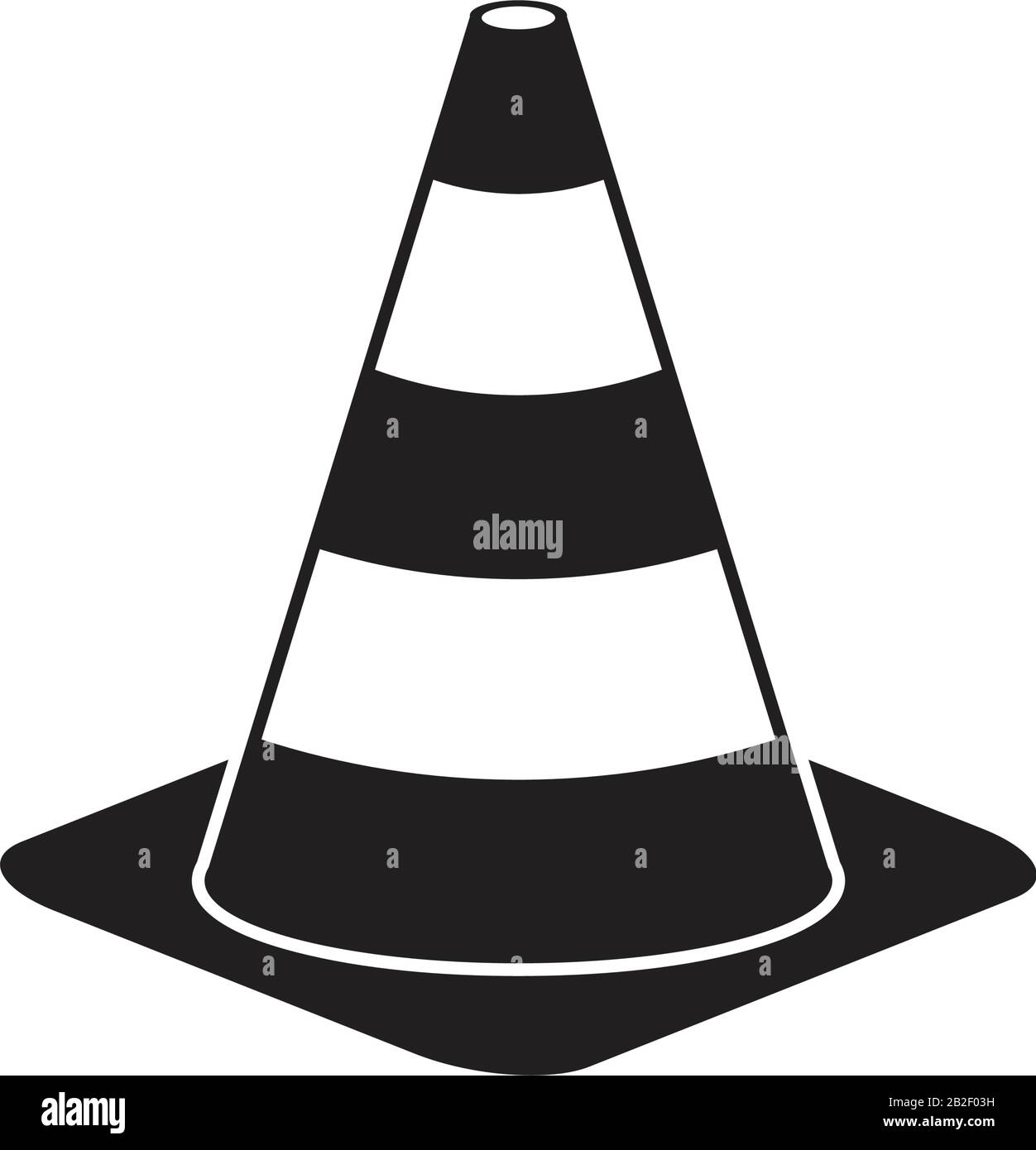 Modèle d'icône de cône de trafic couleur noire modifiable. Icône de cône de trafic illustration vectorielle plate pour la conception graphique et Web. Illustration de Vecteur