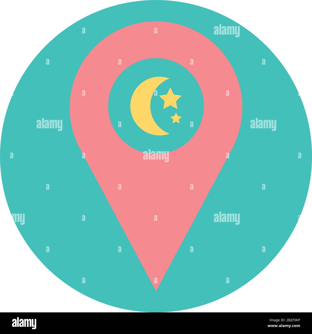 axe de positionnement avec icône de lune et d'étoiles sur fond blanc, style de bloc, illustration vectorielle Illustration de Vecteur