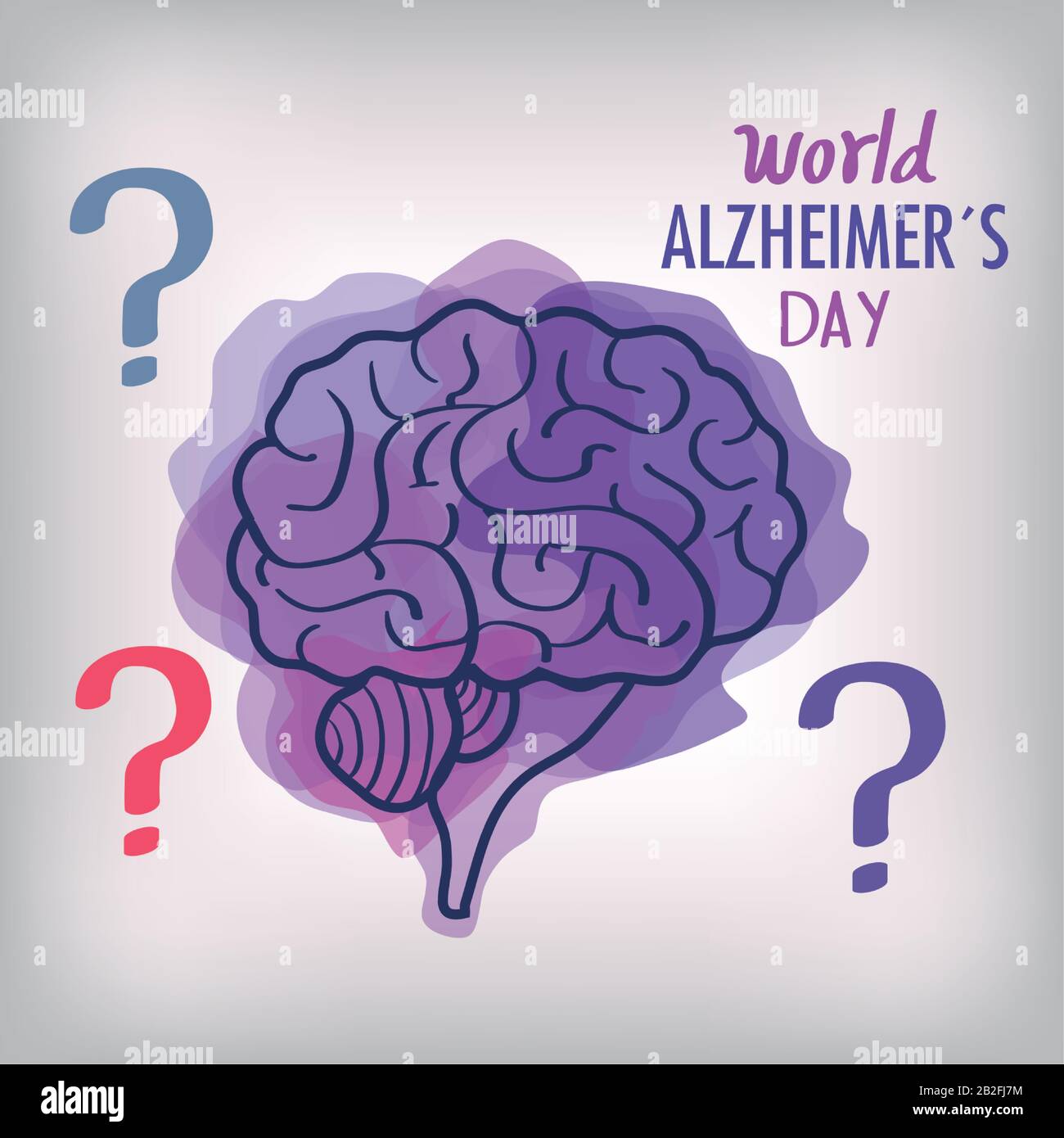 journée mondiale de la maladie d'alzheimer avec le cerveau Illustration de Vecteur