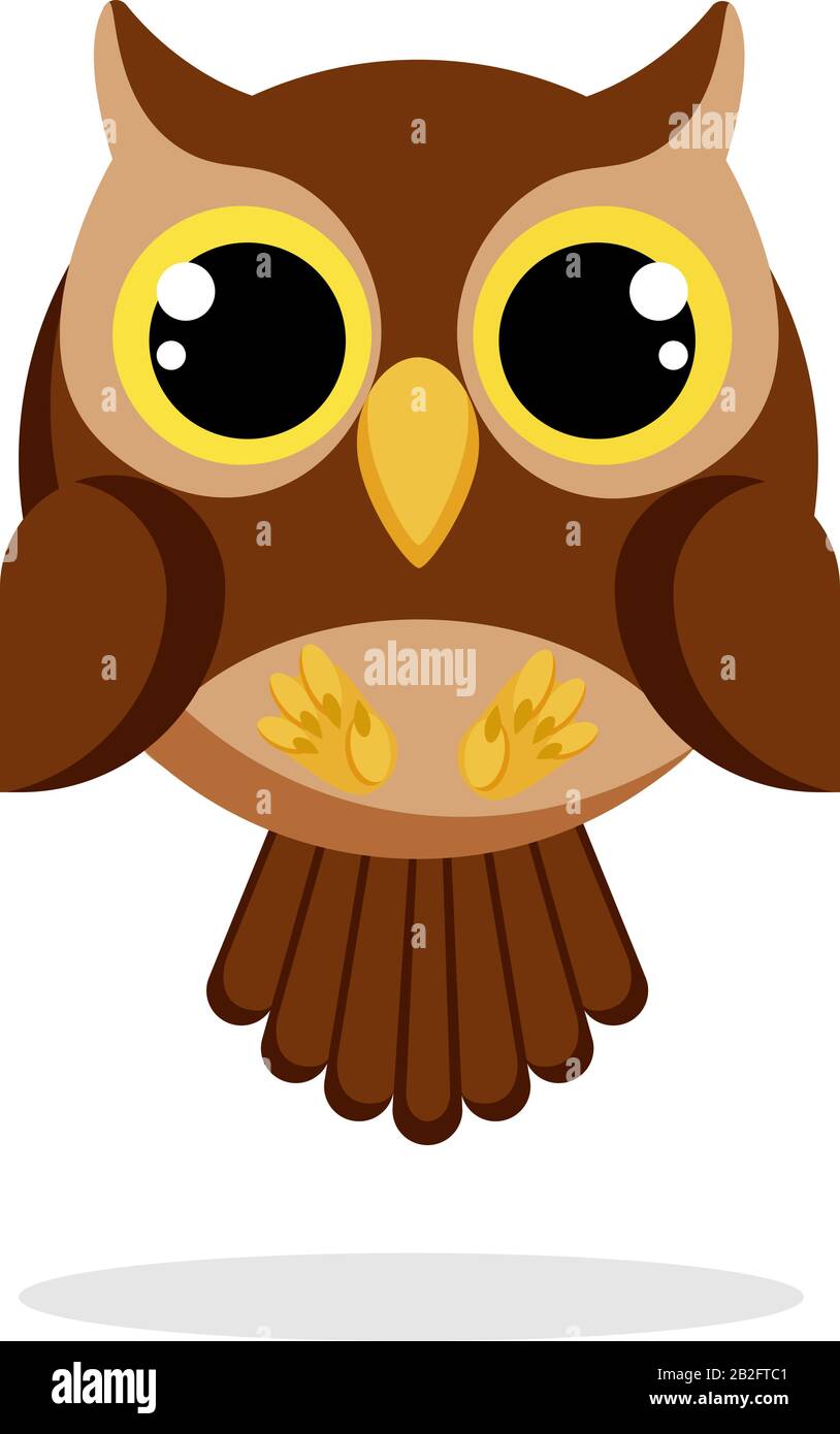 owl dans une image vectorielle de style plat. Personnage de dessin animé. Illustration du brut vectoriel plat sur fond blanc Illustration de Vecteur