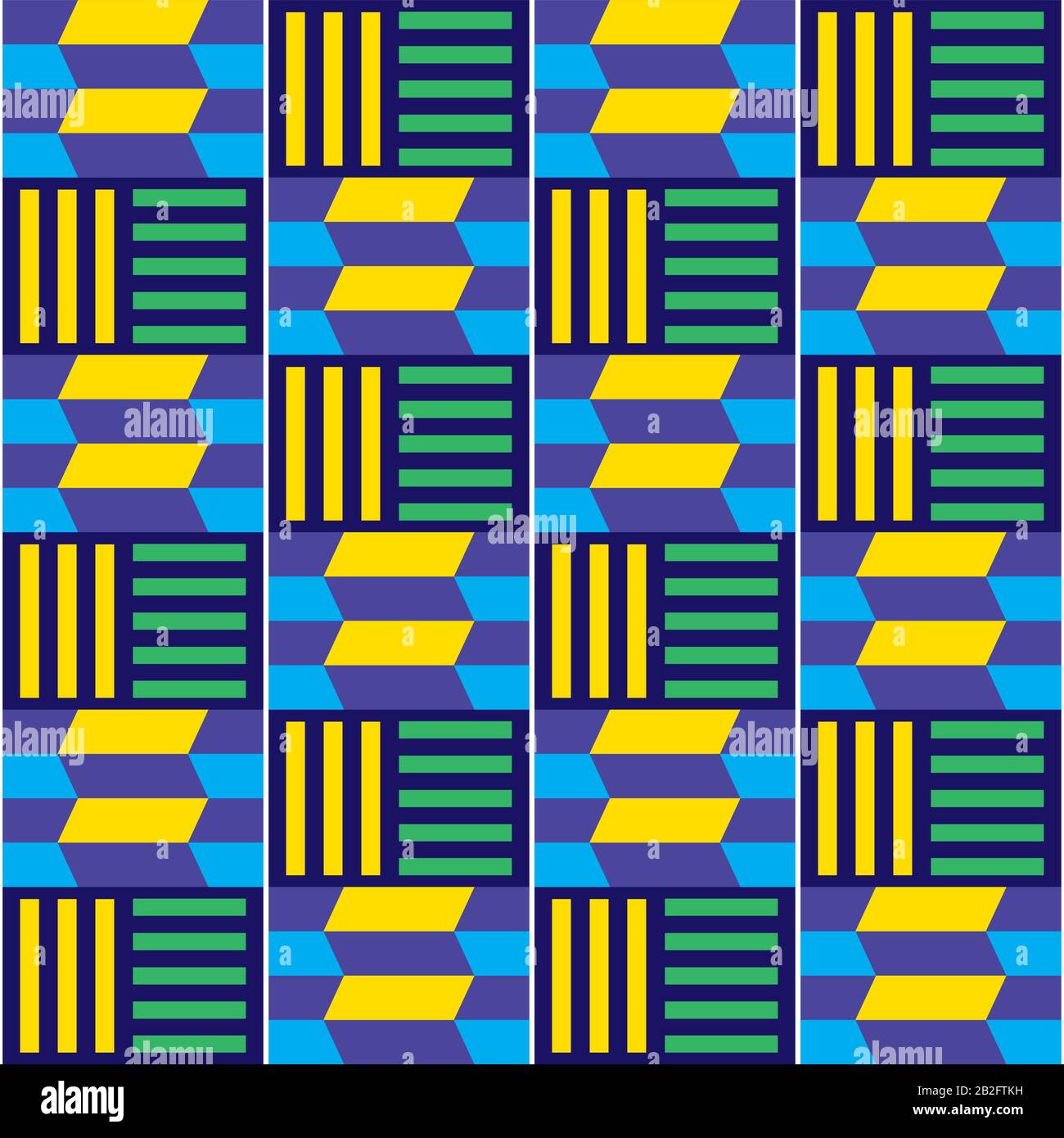 Motif textile sans couture à vecteur Kente tribal africain, design géométrique inspiré des textiles africains Illustration de Vecteur