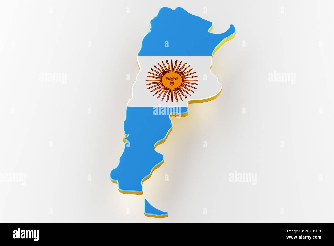 Carte de l'Argentine. Carte de l'Argentine frontière terrestre avec drapeau. Carte Argentine sur fond blanc. rendu tridimensionnel Banque D'Images Carte de l'Argentine. Carte de l'Argentine frontière terrestre avec drapeau. Carte Argentine sur fond blanc. rendu tridimensionnel Banque D'Images