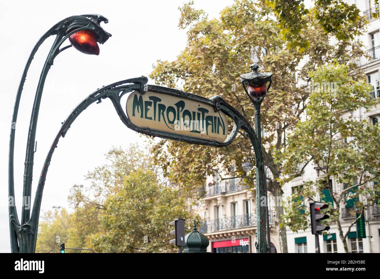 Signe métropolitain, Paris Banque D'Images