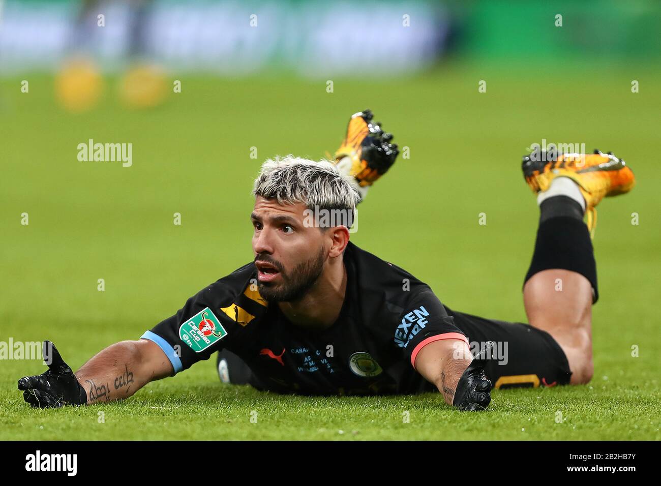 Sergio Aguero de Manchester City - Aston Villa / Manchester City, Carabao Cup final, Wembley Stadium, Londres, Royaume-Uni - 1 mars 2020 Usage éditorial Seulement - les restrictions DataCo s'appliquent Banque D'Images