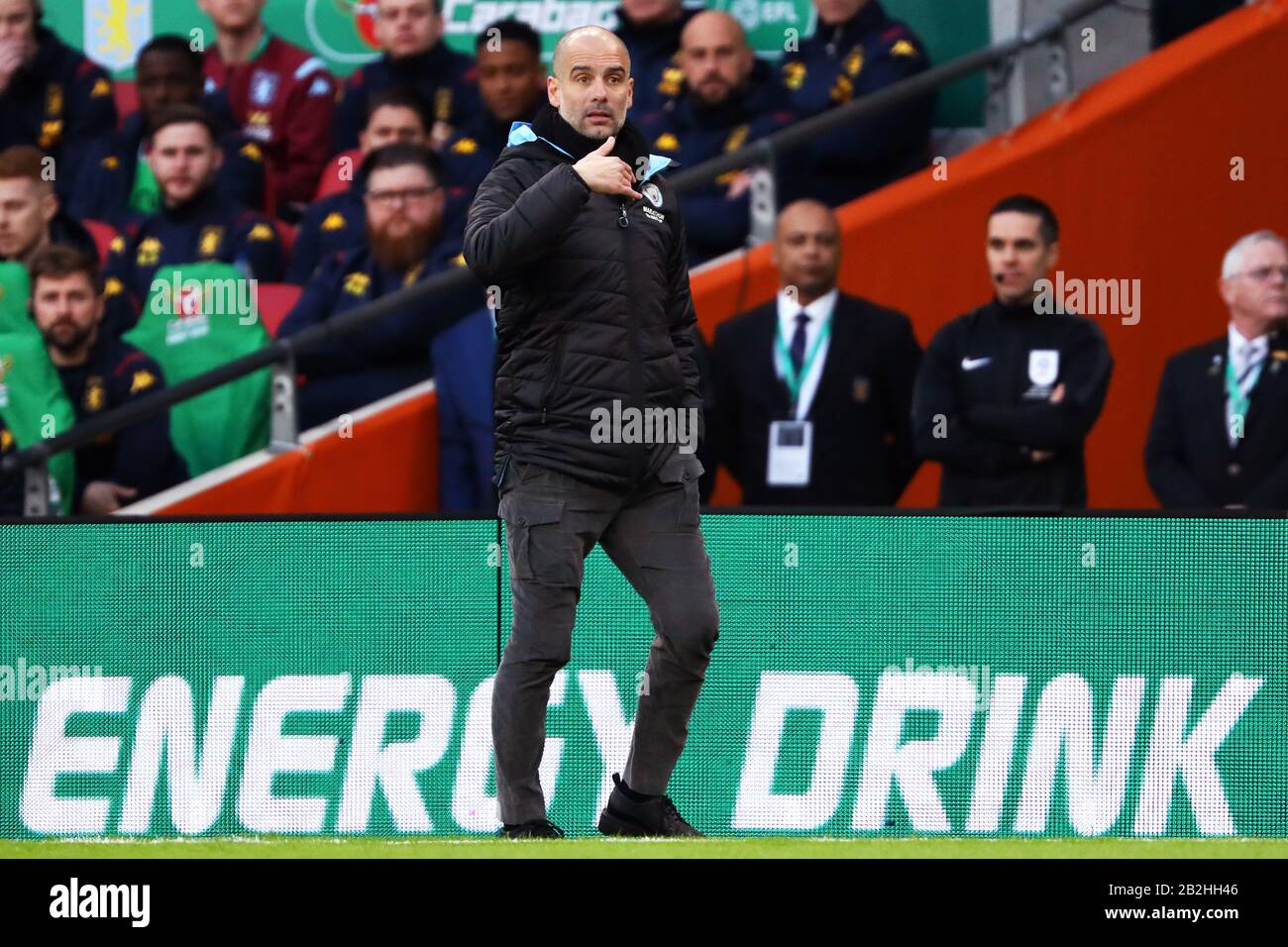 Manager de Manchester City, Pep Guardiola - Aston Villa / Manchester City, Carabao Cup final, Wembley Stadium, Londres, Royaume-Uni - 1 mars 2020 Usage éditorial Seulement - les restrictions DataCo s'appliquent Banque D'Images