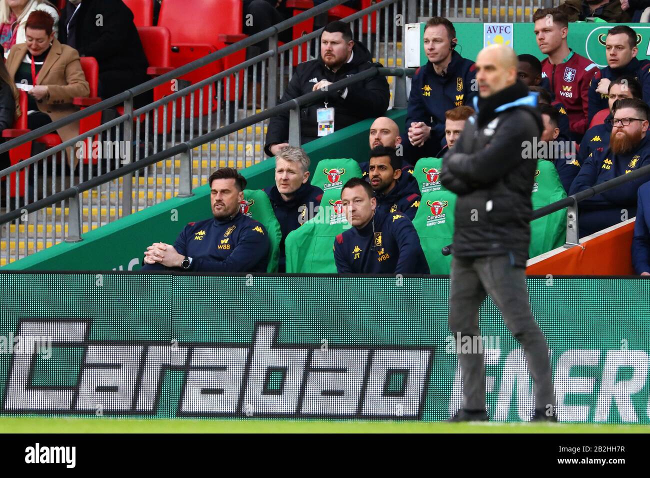 Entraîneur-chef adjoint d'Aston Villa, John Terry Looks on - Aston Villa / Manchester City, Carabao Cup final, Wembley Stadium, Londres, Royaume-Uni - 1 mars 2020 Usage éditorial Seulement - les restrictions de DataCo s'appliquent Banque D'Images