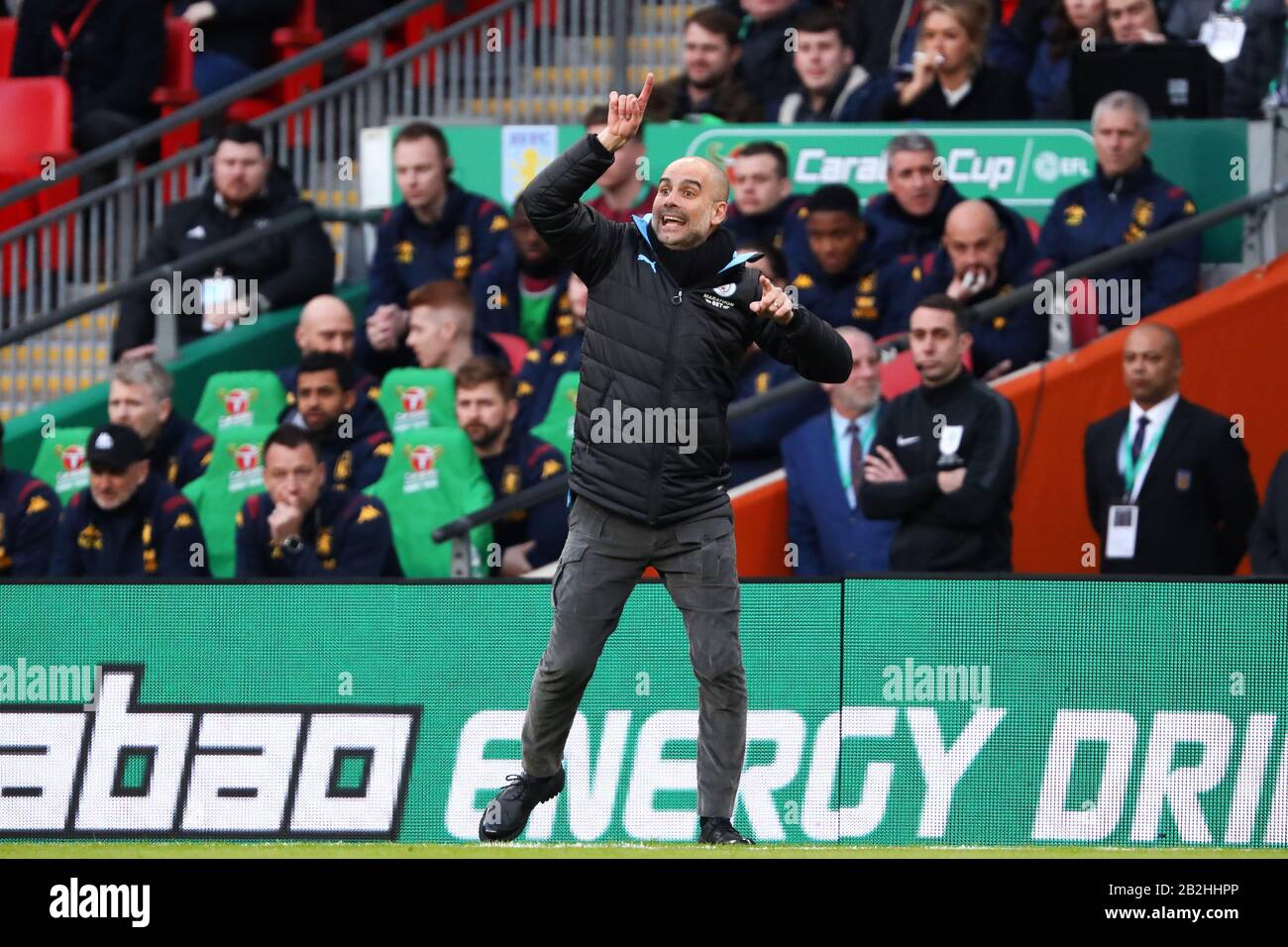 Manager de Manchester City, Pep Guardiola - Aston Villa / Manchester City, Carabao Cup final, Wembley Stadium, Londres, Royaume-Uni - 1 mars 2020 Usage éditorial Seulement - les restrictions DataCo s'appliquent Banque D'Images